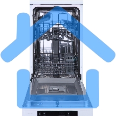 Посудомоечная машина, Gorenje GS531E10W, белая с черным, 44.8 см, 9 компл., 47 дБ, класс A++