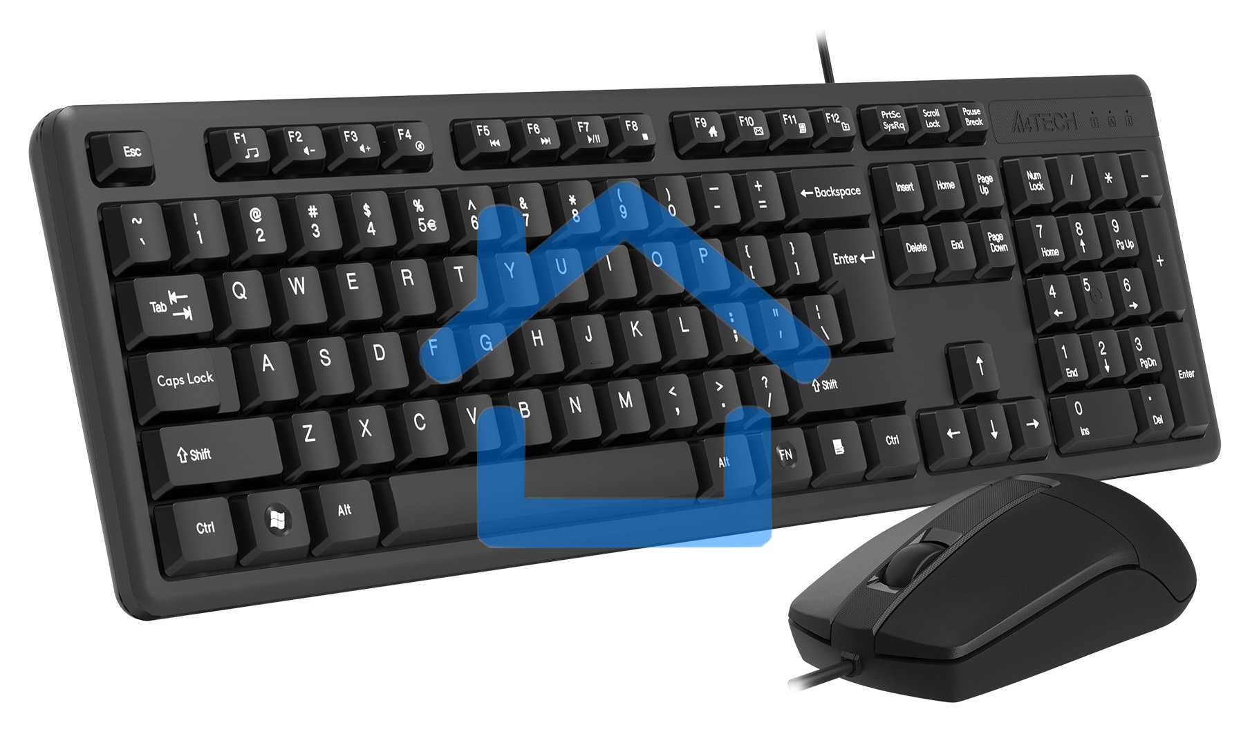 Клавиатура + мышь A4Tech KK-3330S клав:черный мышь:черный USB