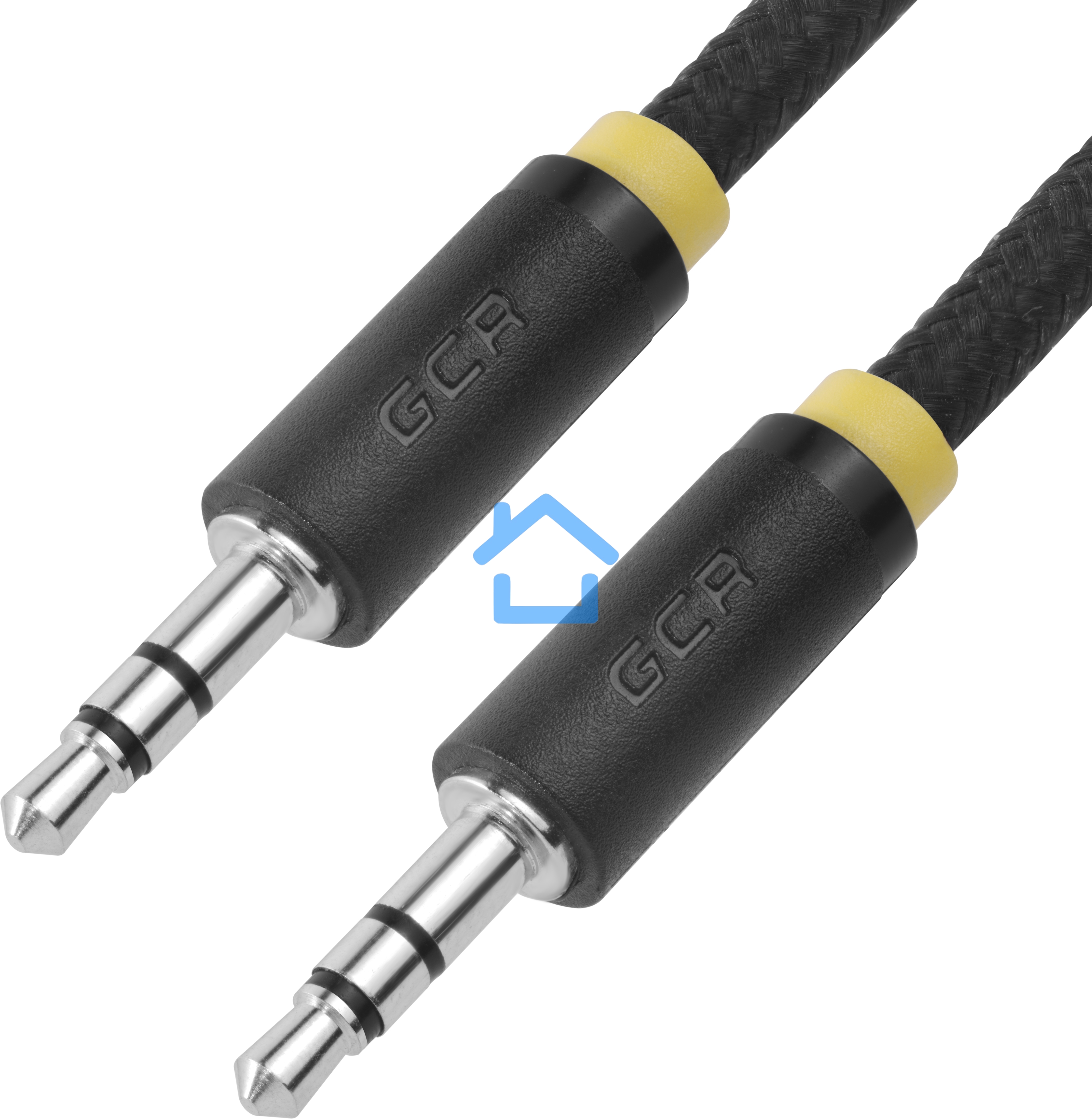 Кабель аудио Greenconnect0.5m jack 3,5mm/jack 3,5mm, нейлон, черный, желтая окантовка, ультрагибкий, 28 AWG, M/M, Premium, экран, стерео(GCR-AVC8114-0.5m)