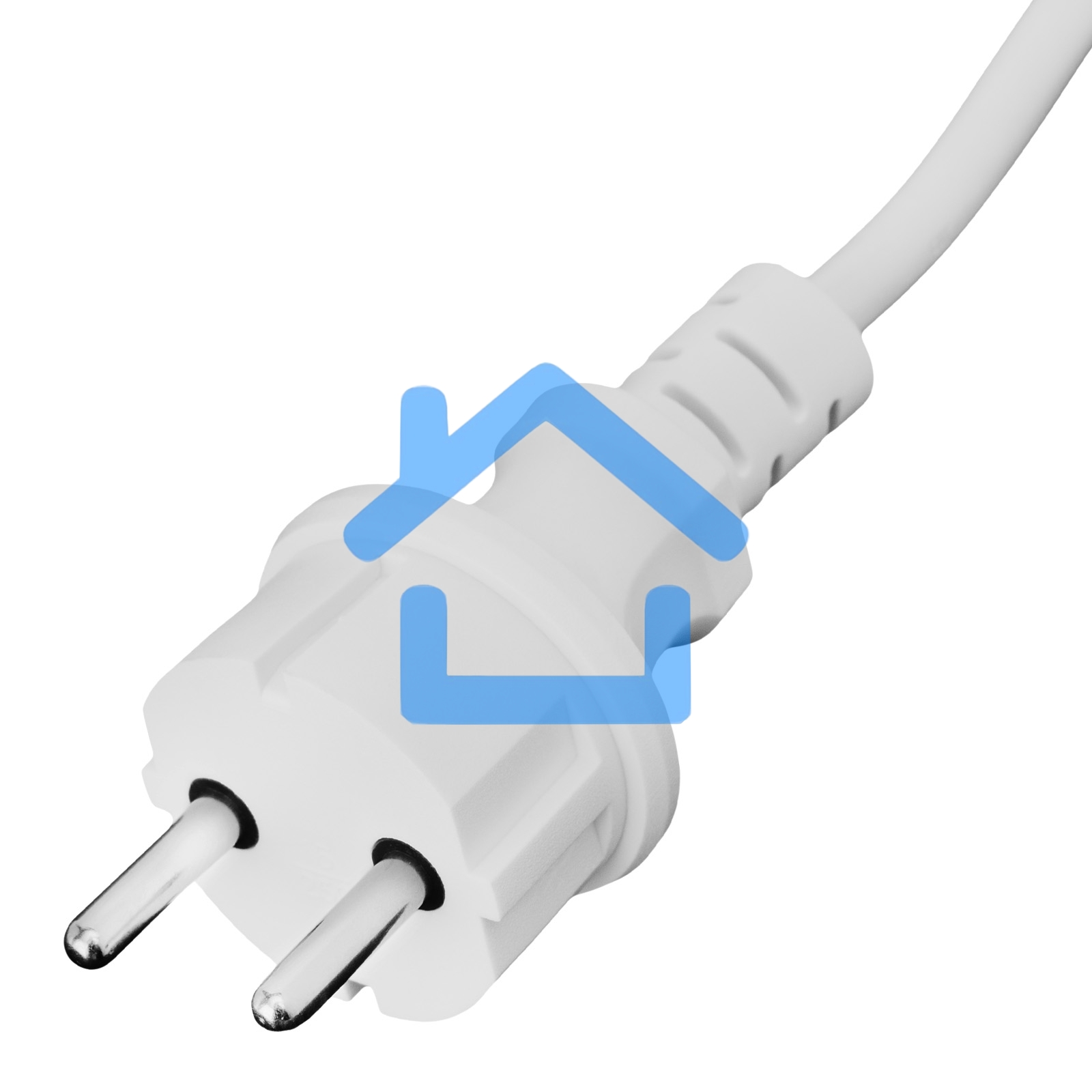 Шнур сетевой Energy Series, ПВС, 1,5 м, 2х1,5 мм, с неразборной вилкой, белый Denzel