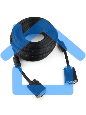 Кабель Gembird/Cablexpert CC-PPVGA-10M-B,Кабель VGA Premium, 15M/15M, 10м, черный, тройной экран, феррит.кольца