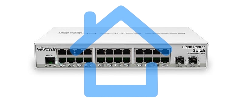 Коммутатор Mikrotik CRS326-24G-2S+IN with 800 MHz CPU, 512MB RAM, 24xGigabit LAN, 2xSFP+ cages, RouterOS L5 or SwitchOS (dual boot), desktop case, PSU