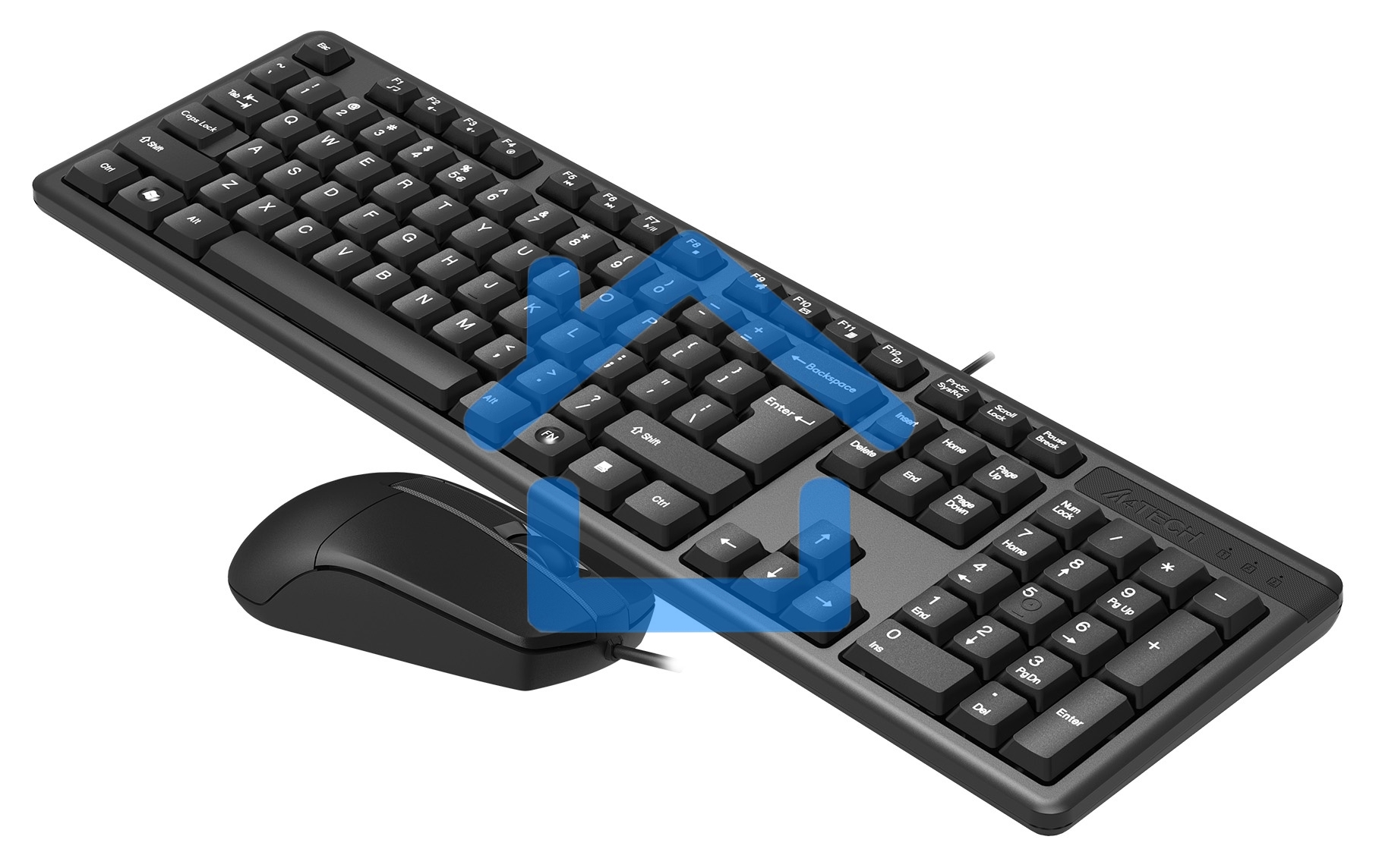 Клавиатура + мышь A4Tech KK-3330S клав:черный мышь:черный USB