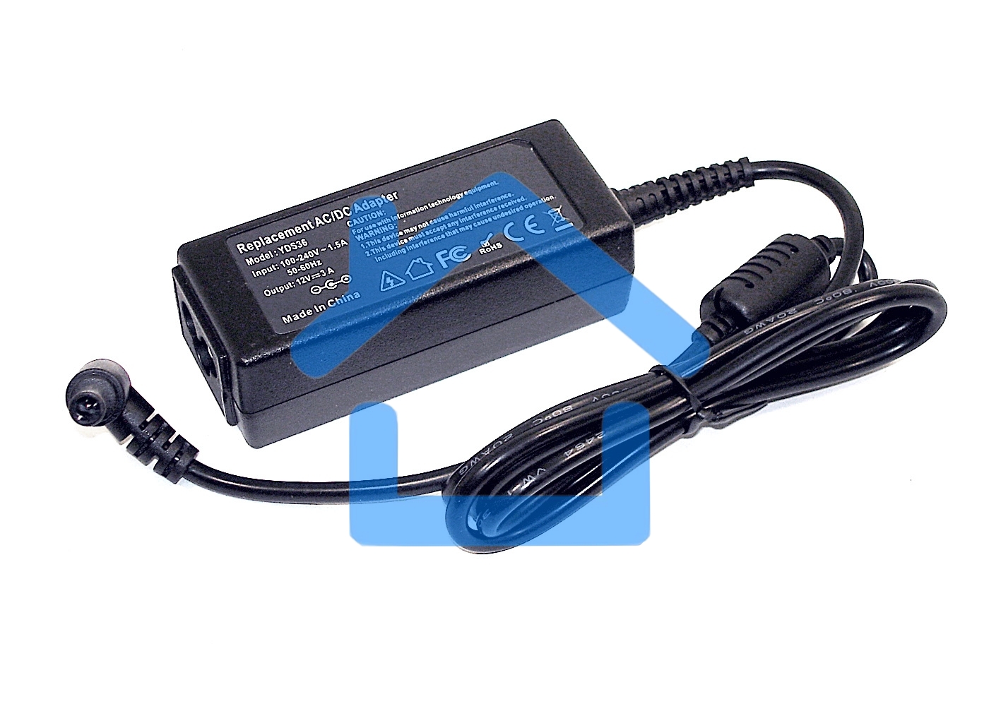 Блок питания для монитора и телевизора LCD 12V, 3A, 36W (6.5x4.4 мм) OEM