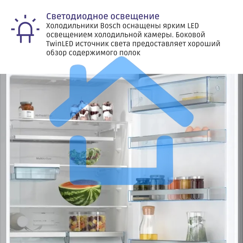 Холодильник Bosch KGN56LB31U черный двухкамерный 400/105л морозилка снизу
