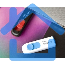 Флешка USB ADATA C008 (AC008-32G-RWE), 32 Gb, USB 2.0, R/W 15/5, белый/синий