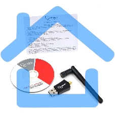 Сетевой двухдиапазонный Wi-Fi USB-адаптер Gembird 600 Мбит, USB, 802.11b/g/n/ac/а