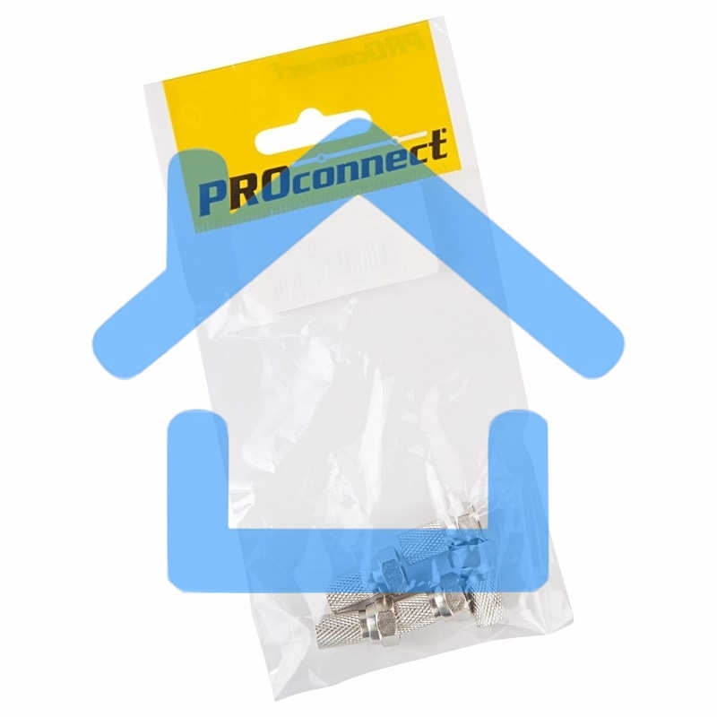 Разъем антенный на кабель Proconnect, штекер F для кабеля SAT (с резиновым уплотнителем), (5шт.) (пакет)