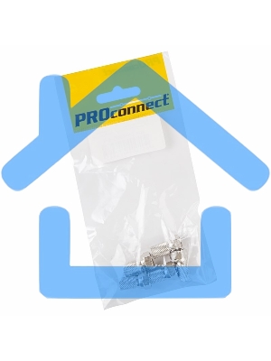 Разъем антенный на кабель Proconnect, штекер F для кабеля SAT (с резиновым уплотнителем), (5шт.) (пакет)