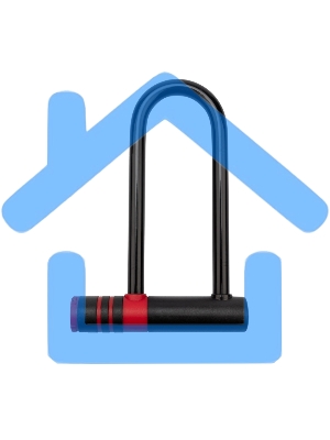 Замок-скоба U-образазный 15х21 см черный