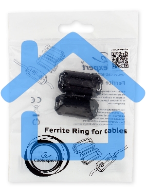 Ферритовое кольцо Cablexpert FR-C-7, пластиковая защелка, внутренний диаметр 7мм