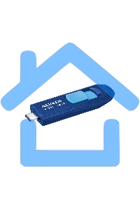 Флешка USB ADATA UC300 (ACHO-UC300-64G-RNB/BU), 64 Gb, Type-C USB 3.2 Gen1, R/W 100/30, синий/голубой