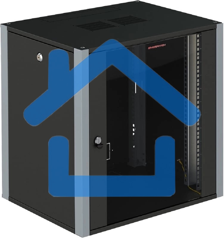 Шкаф коммутационный Sysmatrix (WP 6312.910) настенный 12U 600x350мм пер.дв.стекл 2 бок.пан. 60кг черный 20кг IP20