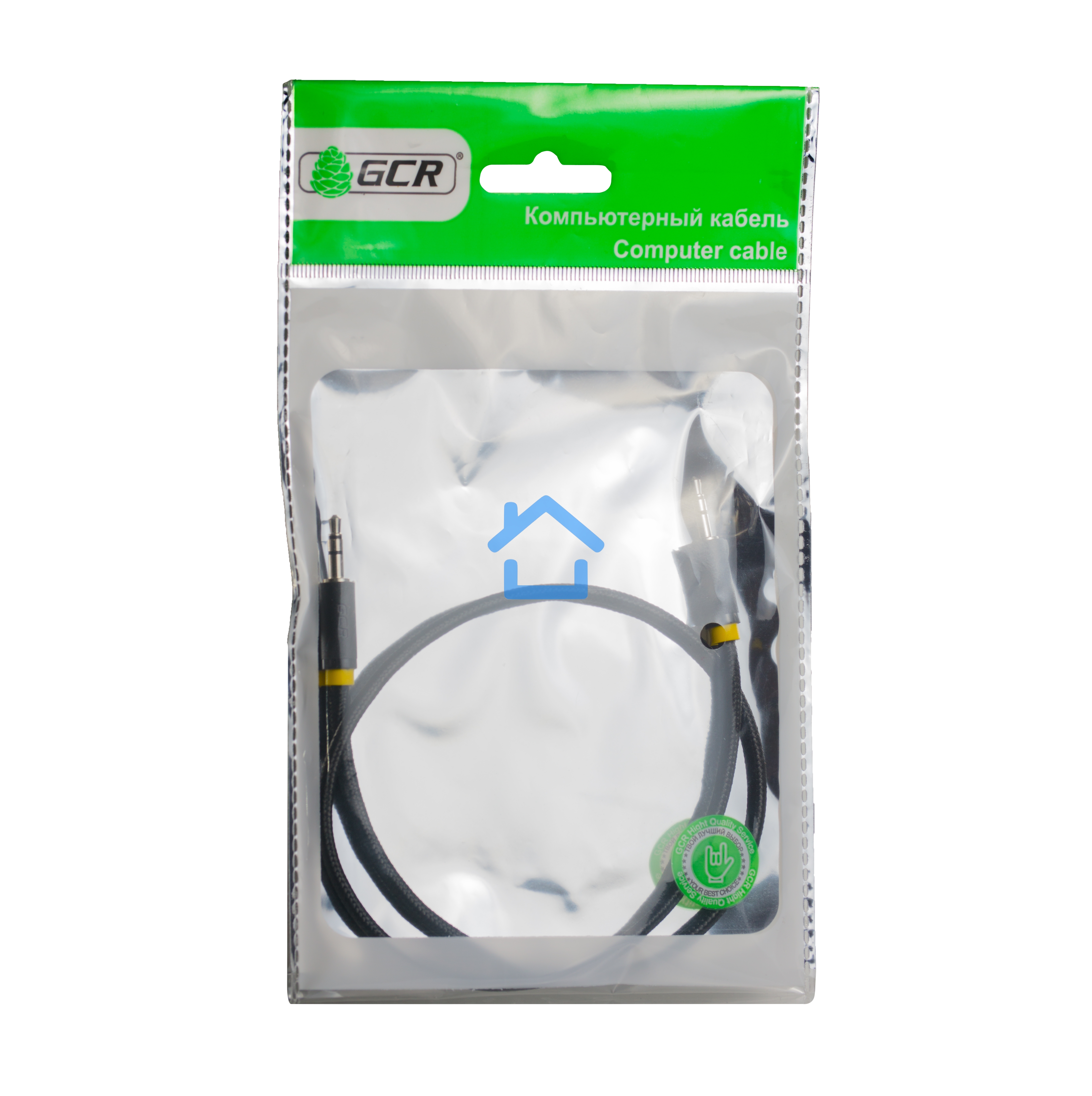 Кабель аудио Greenconnect0.5m jack 3,5mm/jack 3,5mm, нейлон, черный, желтая окантовка, ультрагибкий, 28 AWG, M/M, Premium, экран, стерео(GCR-AVC8114-0.5m)
