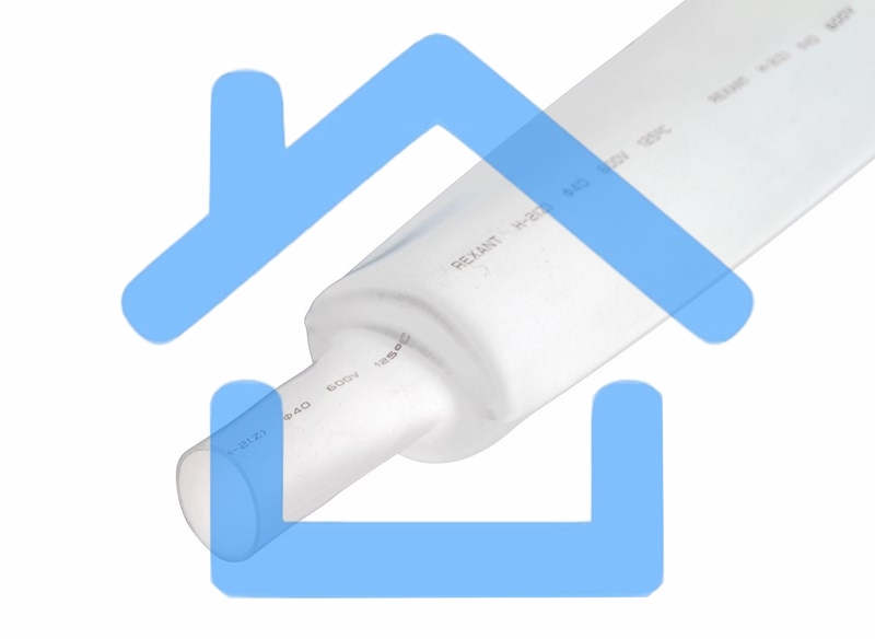 Термоусаживаемая трубка Rexant 35,0/17,5 мм, белая, упаковка 10 шт. по 1 м