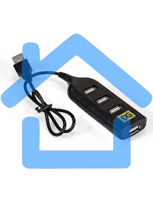 Хаб USB (концентратор) ExeGate EX293976RUS DUB-42 (кабель-адаптер USB2.0 --> 4xUSB2.0, Plug&Play, черный)