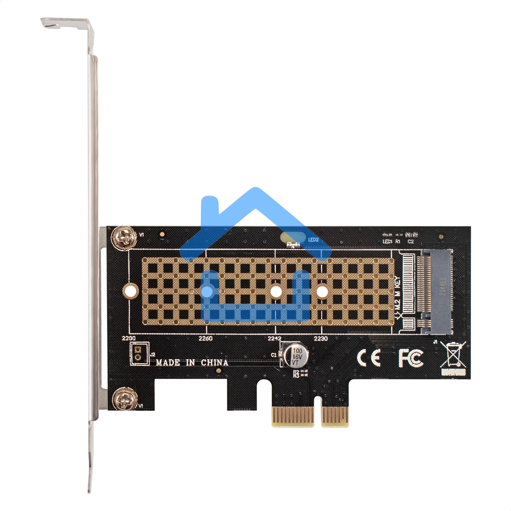Переходник ExeGate EXE-597 (M.2 M key -> PCI-E x1 v2.0, для установки SSD M.2 M key в слот PCI-E)