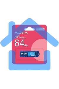 Флешка USB ADATA UC300 (ACHO-UC300-64G-RNB/BU), 64 Gb, Type-C USB 3.2 Gen1, R/W 100/30, синий/голубой
