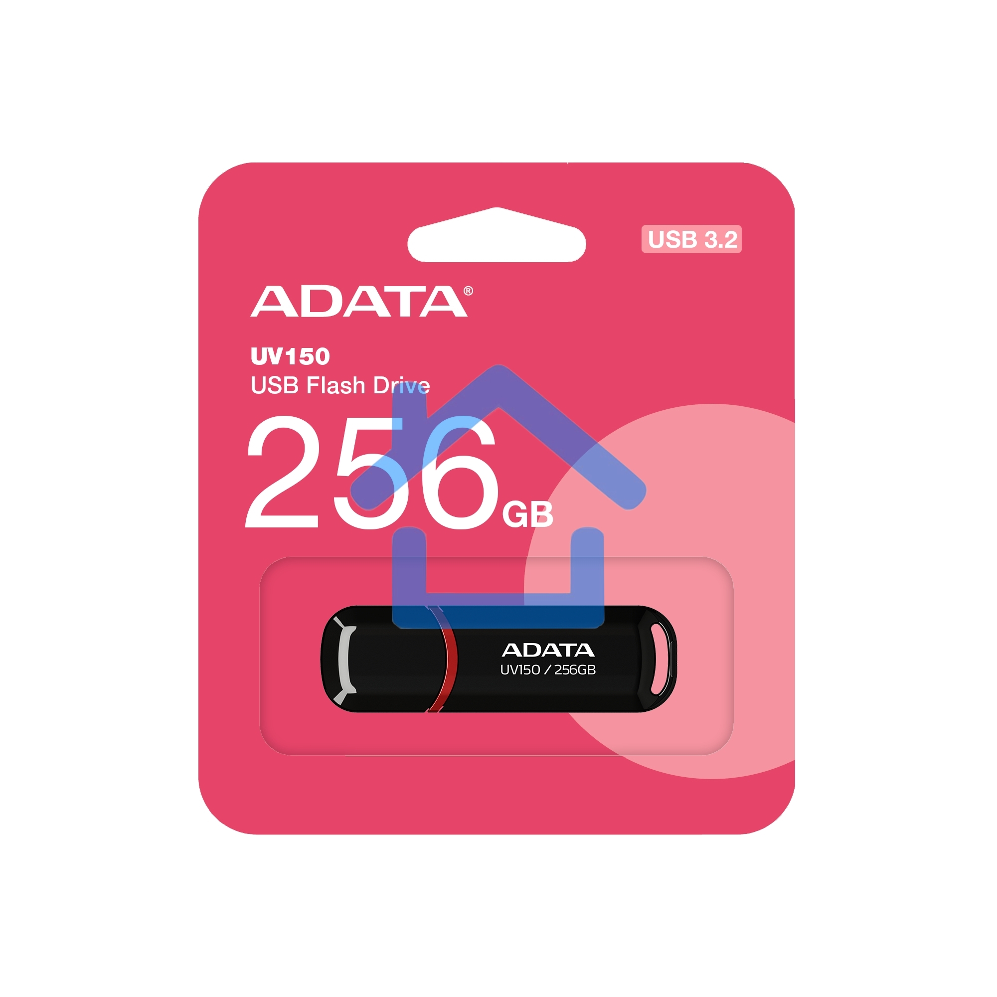 Флешка USB ADATA UV150 (AUV150-256G-RBK), 256 Gb, USB 3.0, R/W 100/30, черный