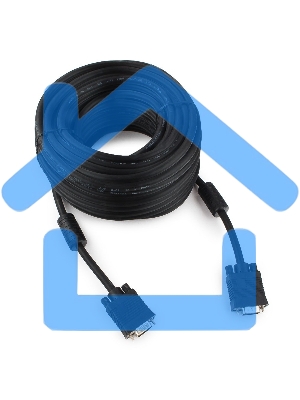 Кабель Gembird/Cablexpert CC-PPVGA-20M-B,Кабель VGA Premium, 15M/15M, 20м, черный, тройной экран,феррит.кольца