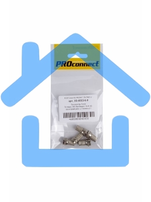 Разъем антенный на кабель Proconnect, штекер F для кабеля RG-6, (5шт.) (пакет)