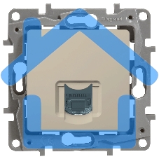 Розетка RJ45 кат. 5 UTP, сл. кость ETIKA