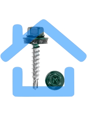 Саморез кровельный KRANZ 4,8х29, окрашенный RAL 6005, короб (250 шт/уп)