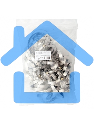 Хомуты нержав. сталь, стандартное болтовое крепление 50-70 мм, ширина 9 мм, 50 шт. Сибртех