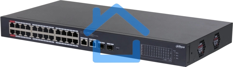 Коммутатор Dahua DH-CS4226-24ET-240 (L2) 24x100Мбит/с 2x1Гбит/с 2xКомбо(1000BASE-T/SFP) 240W управляемый