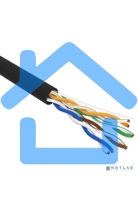 Кабель витая пара U/UTP, CAT 5e, PE, 4PR, 24AWG, OUTDOOR, SOLID, черный, 305м, РФ Rexant