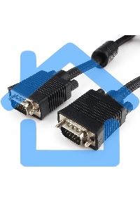 Кабель Gembird/Cablexpert CC-PPVGA-20M-B,Кабель VGA Premium, 15M/15M, 20м, черный, тройной экран,феррит.кольца