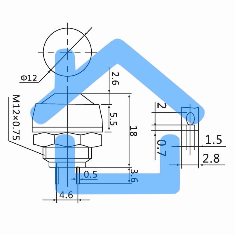 Выключатель-кнопка Rexant 250V 1А (2с) OFF-(ON) Б/Фикс синяя Micro