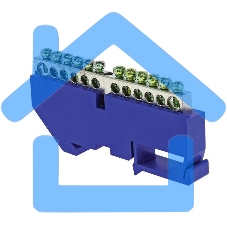 Шина нулевая N 6х9 14 отвер. никель син. изолятор на DIN-рейку PROxima EKF sn1-63-14-d