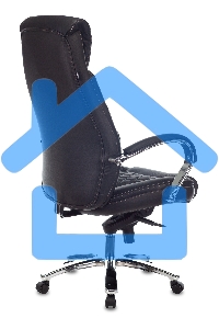 Кресло руководителя Бюрократ T-9924SL черный, кожа, крестовина металл хром