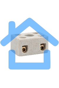 Клемма керамическая винтовая 4 мм² 2 пары контактов с крепежным отверстием (100 шт./уп.) Rexant