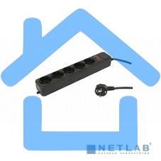 Сетевой фильтр PC Pet AP01006-5-BK 5м (5 розеток) черный