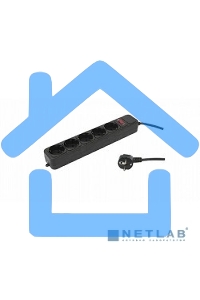 Сетевой фильтр PC Pet AP01006-5-BK 5м (5 розеток) черный