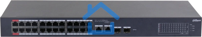 Коммутатор Dahua DH-CS4226-24ET-240 (L2) 24x100Мбит/с 2x1Гбит/с 2xКомбо(1000BASE-T/SFP) 240W управляемый