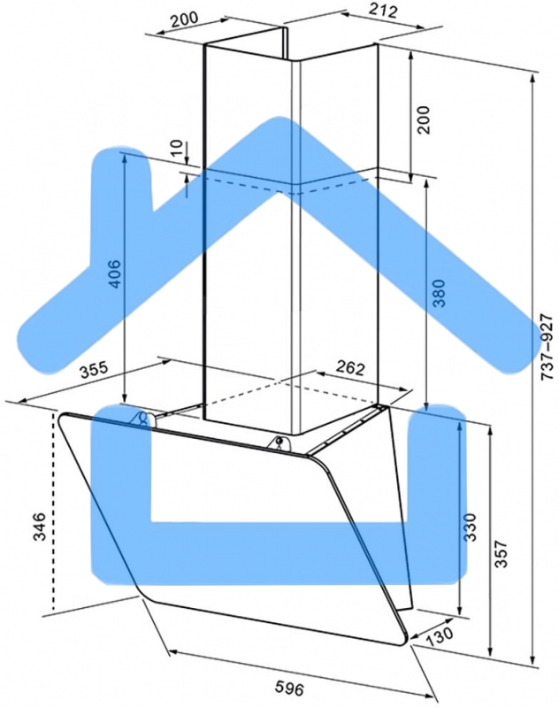 Вытяжка Krona LIORA 600 черный S черный