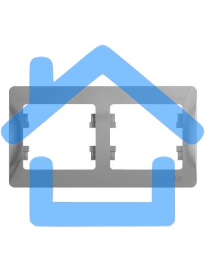 Рамка 2-м Glossa горизонт. алюм. SchE GSL000302