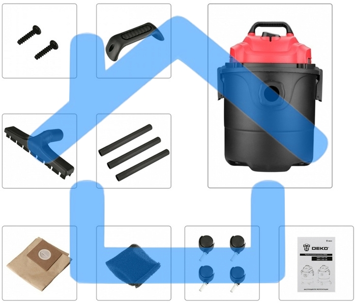Пылесос промышленный DEKO DKVC-1400-15P015-0033