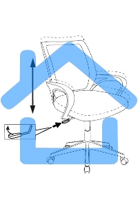 Кресло компьютерное Бюрократ CH-W695NLT TW-05N TW-10N темно-синий, сетка/ткань, крестовина пластик, пластик белый