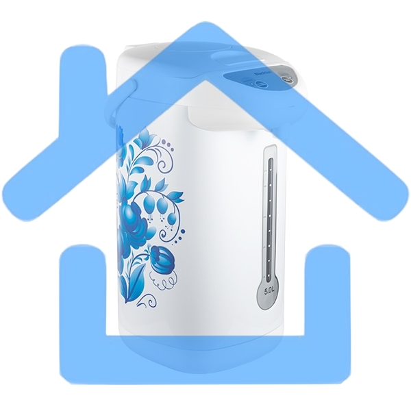 Термопот Blackton Bt TP533 ГжельОбщий объем 5л, Автоматическое поддержание температуры, Повторное кипячение, 3 способа подачи воды, Защита от включения без воды, Защита от перегрева, Блокировка крышки,Материал внутренней камеры нержавеющая сталь, Мощность