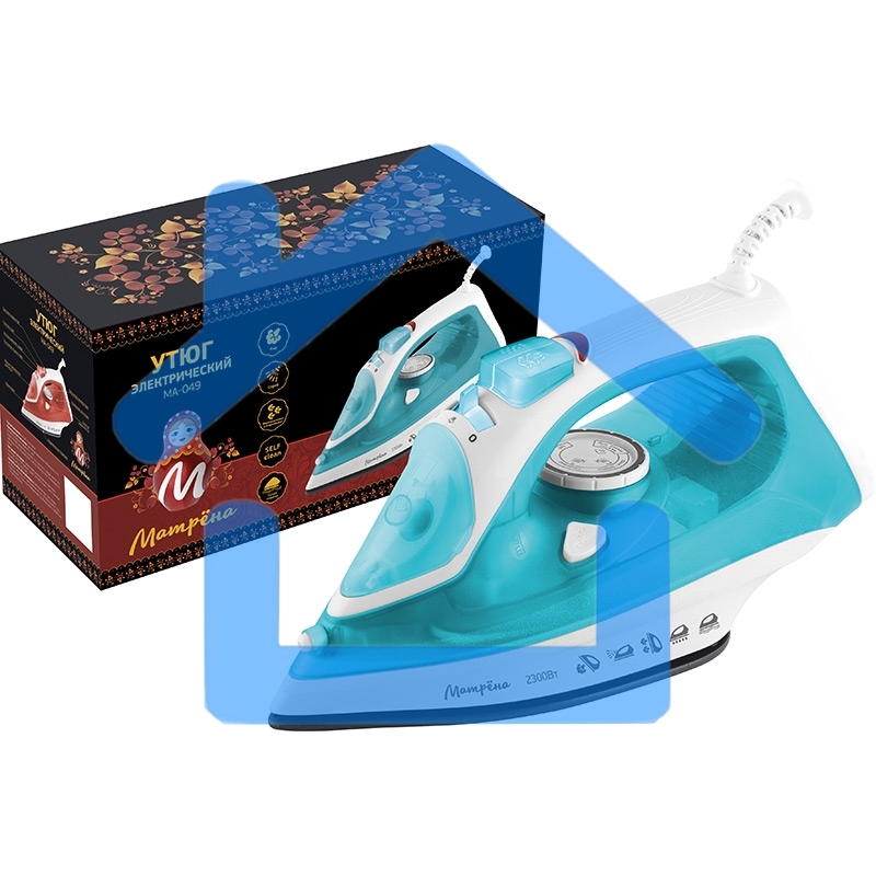 Утюг Матрена МА-049 бирюзовый (2300Вт, пар, спрей, пар.удар, самооч., керам. подошва)
