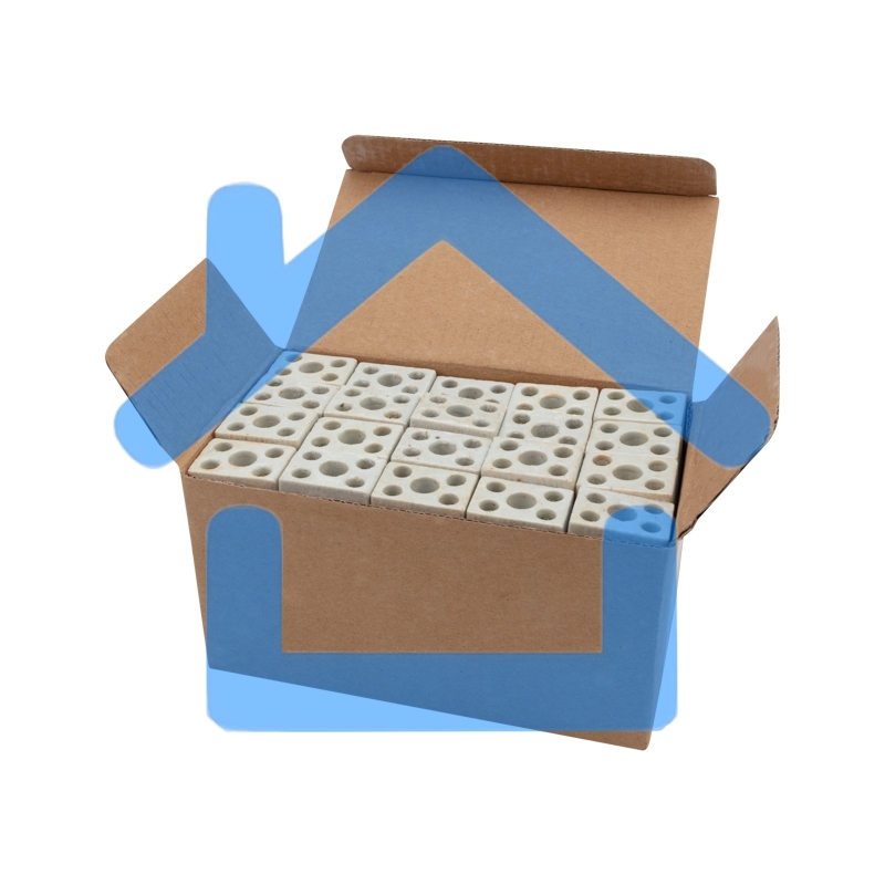 Клемма керамическая винтовая 4 мм² 2 пары контактов с крепежным отверстием (100 шт./уп.) Rexant