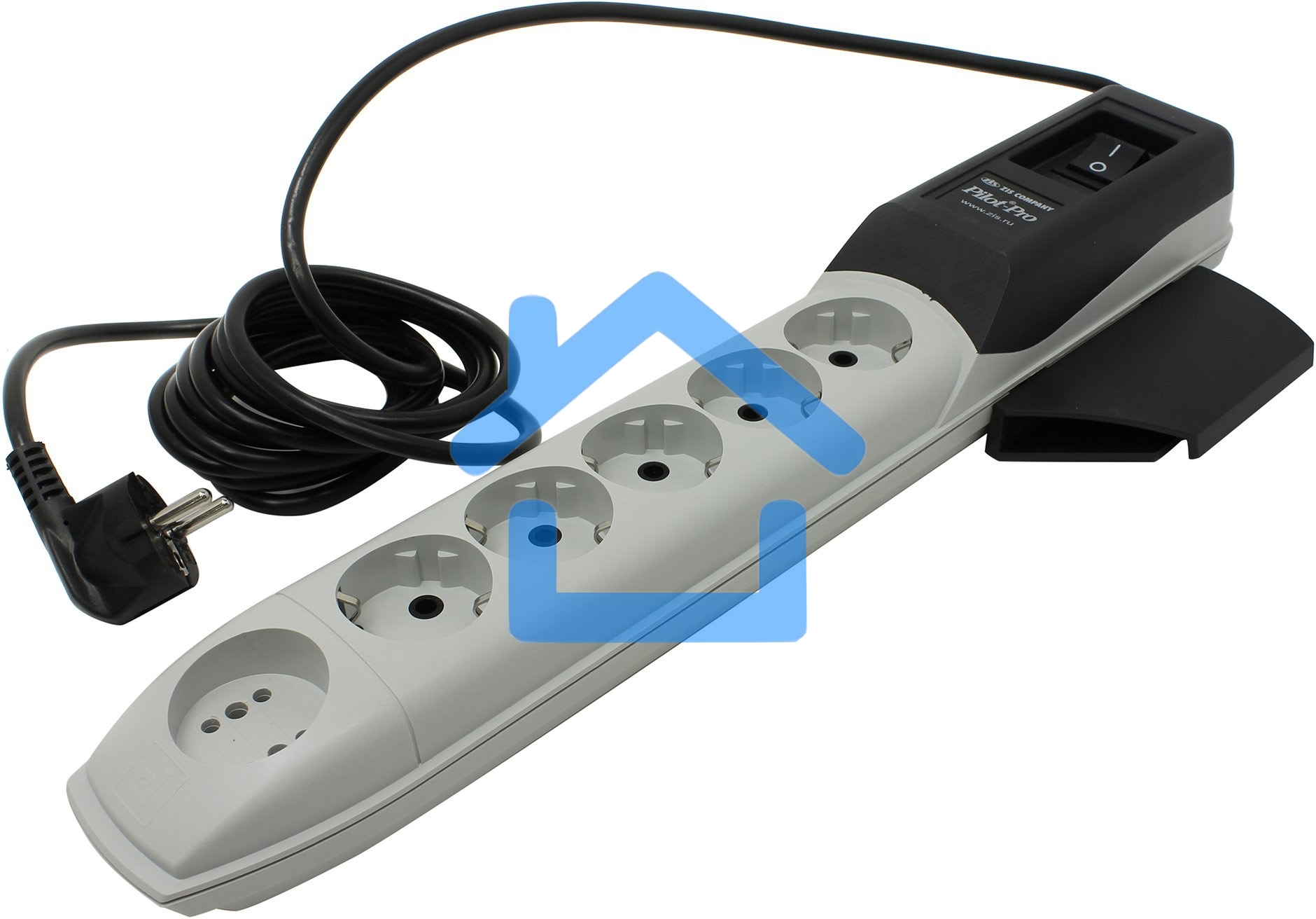 Сетевой фильтр ZISPilot Pro 6 розеток (5 евро + 1Gadget Parking) 5 м, автомат защиты Surge protector Pilot PRO 6 outlets (5 euro + 1 without ground) 10A / 2.2kVt, 5m, automatic circuit-breaker