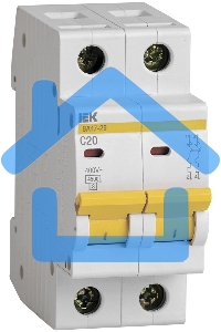 Выключатель автоматический Iek MVA20-2-020-CВА47-29 2Р 20А 4,5кА х-ка С ИЭК