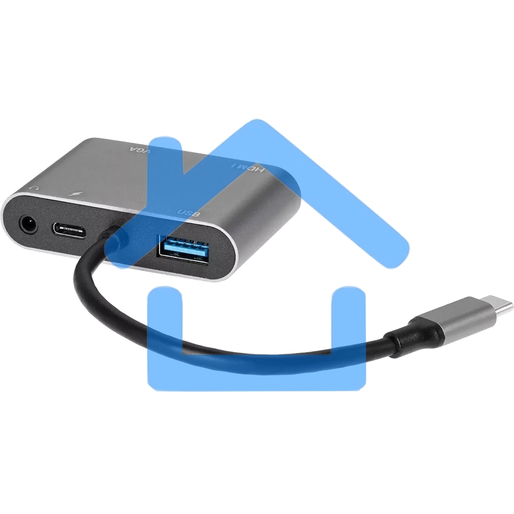 Адаптер USB Type-Cm-->VGA, HDMI 4k*30Hz, USB3.0, PD, Audio,iOpen (Aopen/Qust/VCOM)