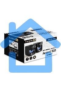 Акустическая система 2.0 ExeGate EX289685RUS Accord 200 (питание USB, 2х3Вт (6Вт RMS), 60-20000Гц, черный, синяя подсветка)