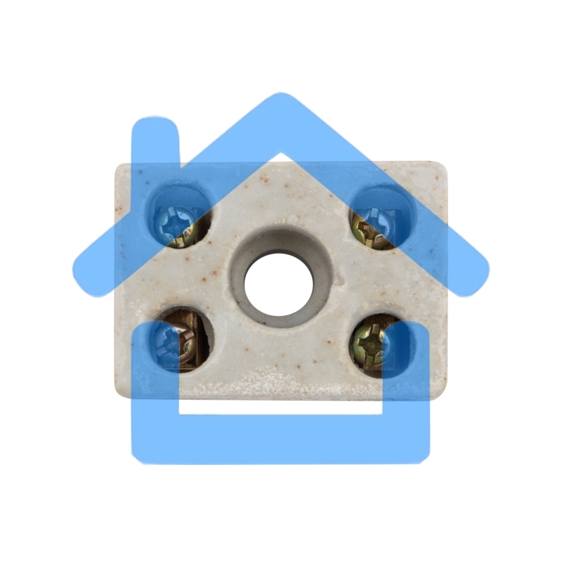 Клемма керамическая винтовая 4 мм² 2 пары контактов с крепежным отверстием (100 шт./уп.) Rexant